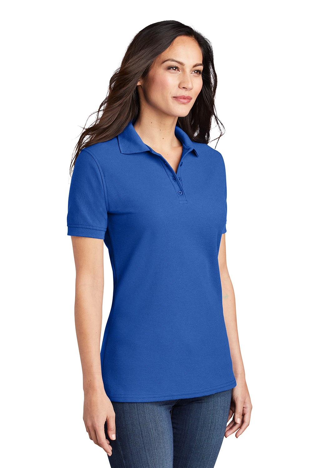 Port & Company LKP155 Womens Core Stain Resistant Short Sleeve Polo Shirt Royal Blue Model 3q