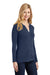 Port Authority LM1008 Womens Concept Long Sleeve Cardigan Sweater Dress Navy Blue Model 3q