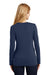 Port Authority LM1008 Womens Concept Long Sleeve Cardigan Sweater Dress Navy Blue Model Back