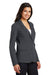 Port Authority LM2000 Womens Knit Button Down Blazer Battleship Grey Model 3q