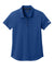 New Era LNEA225 Womens Power Short Sleeve Polo Shirt Heather Royal Blue Flat Front