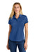 New Era LNEA225 Womens Power Short Sleeve Polo Shirt Heather Royal Blue Model Front