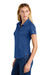 New Era LNEA225 Womens Power Short Sleeve Polo Shirt Heather Royal Blue Model Side