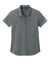 New Era LNEA225 Womens Power Short Sleeve Polo Shirt Heather Shadow Grey Flat Front