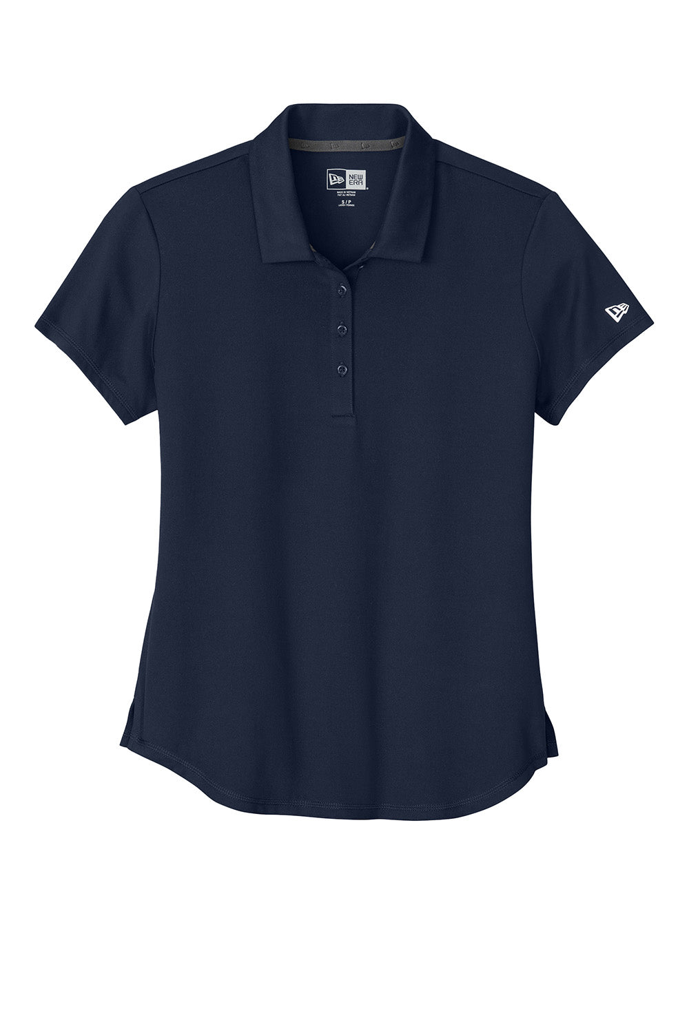 New Era LNEA225 Womens Power Short Sleeve Polo Shirt True Navy Blue Flat Front