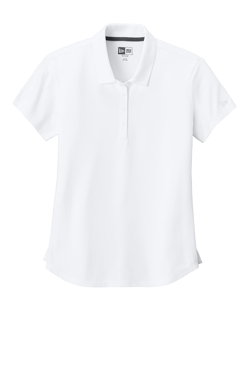 New Era LNEA225 Womens Power Short Sleeve Polo Shirt White Flat Front