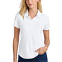 New Era Womens Power Moisture Wicking Short Sleeve Polo Shirt - White - New