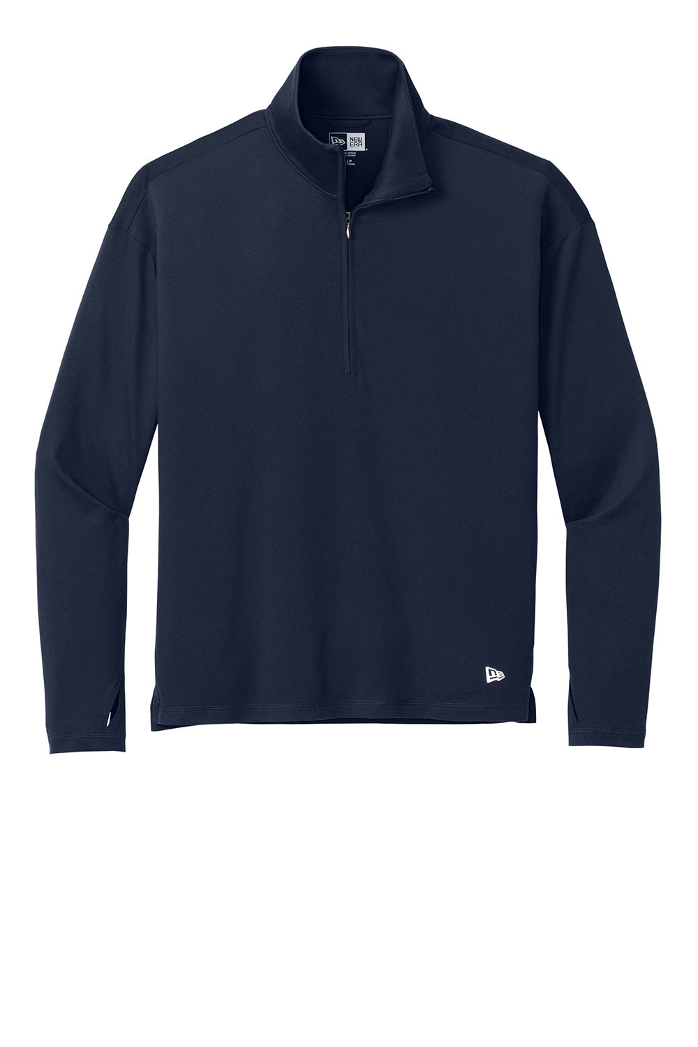 New Era LNEA228 Womens Power 1/4 Zip Sweatshirt True Navy Blue Flat Front