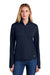 New Era LNEA228 Womens Power 1/4 Zip Sweatshirt True Navy Blue Model Front