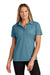 Ogio LOG101 Womens Jewel Moisture Wicking Short Sleeve Polo Shirt Mist Blue Model Front