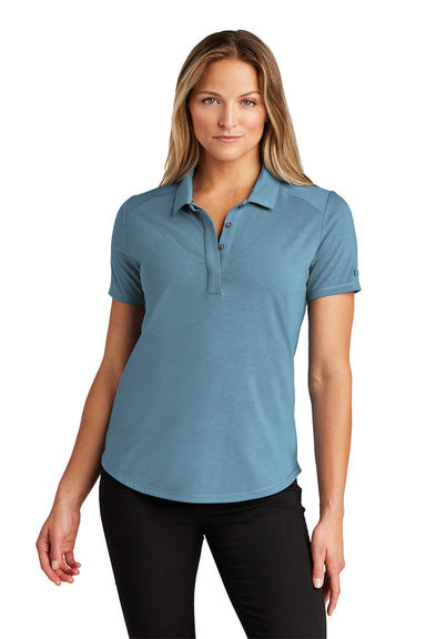 Ogio LOG152 Womens Motion Short Sleeve Polo Shirt Mist Blue Model Front