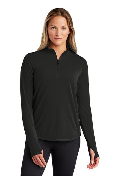 Ogio LOG153 Womens Motion 1/4 Zip Sweatshirt Blacktop Model Front