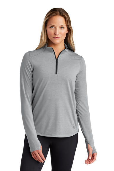 Ogio LOG153 Womens Motion 1/4 Zip Sweatshirt Greystone Model Front