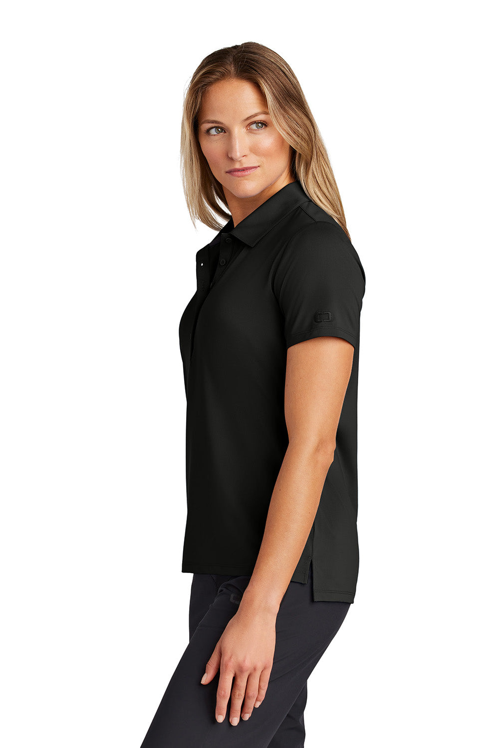 Ogio LOG170 Womens Regain Short Sleeve Polo Shirt Blacktop Model Side