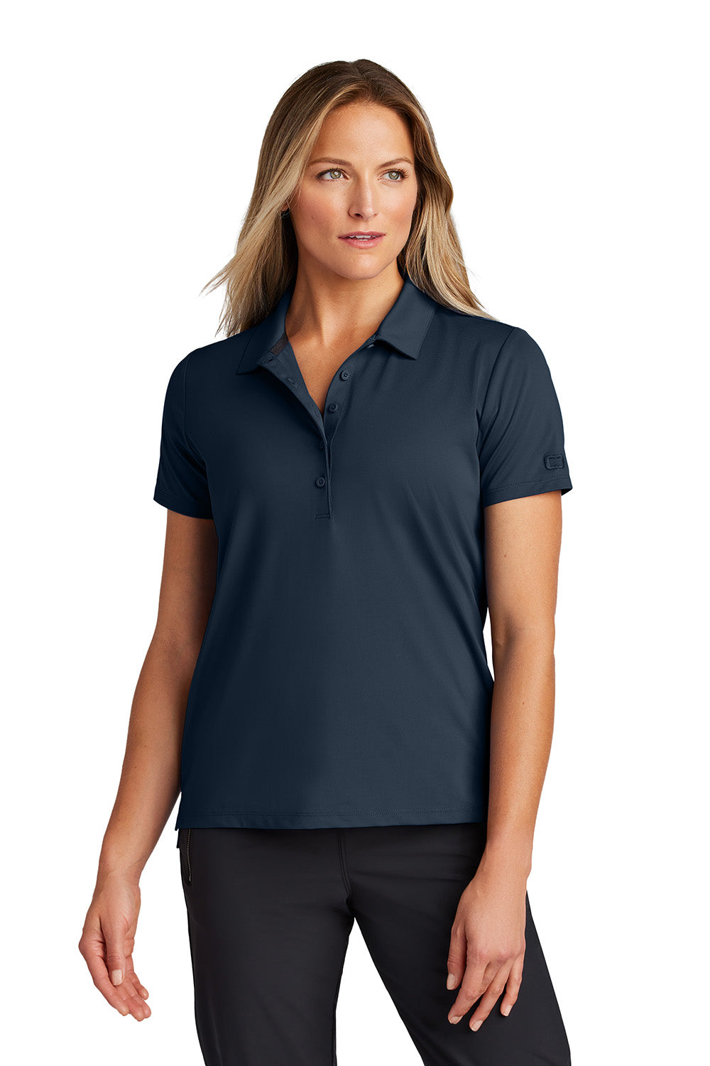 Ogio LOG170 Womens Regain Short Sleeve Polo Shirt River Navy Blue Model Back