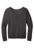 Port & Company LPC098V Womens Beach Wash Garment Dyed V-Neck Sweatshirt Coal Grey Flat Front