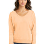 Port & Company Womens Beach Wash Garment Dyed V-Neck Sweatshirt - Peach