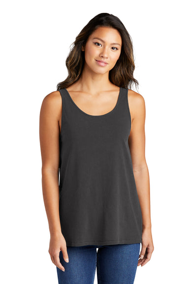 Port & Company LPC099TT Womens Beach Wash Garment Dyed Tank Top Coal Grey Model Front