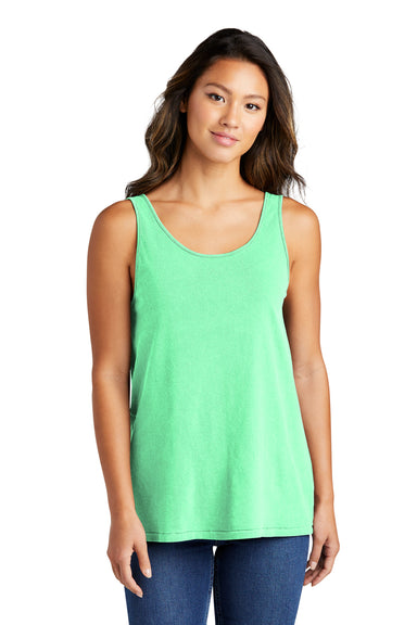 Port & Company LPC099TT Womens Beach Wash Garment Dyed Tank Top Jadeite Green Model Front