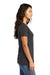 Port & Company LPC099V Womens Beach Wash Garment Dyed Short Sleeve V-Neck T-Shirt Coal Grey Model Side