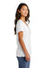 Port & Company LPC099V Womens Beach Wash Garment Dyed Short Sleeve V-Neck T-Shirt White Model Side