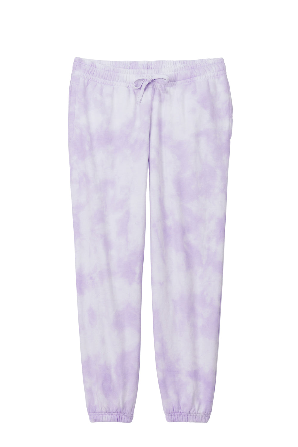 Port & Company LPC140P Womens Beach Wash Tie Dye Sweatpants w/ Pockets Amethyst Purple Flat Front