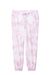 Port & Company LPC140P Womens Beach Wash Tie Dye Sweatpants w/ Pockets Cerise Pink Flat Front