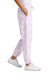 Port & Company LPC140P Womens Beach Wash Tie Dye Sweatpants w/ Pockets Cerise Pink Model Side