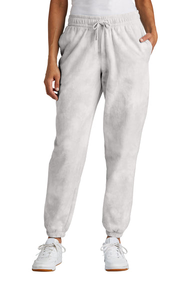 Port & Company LPC140P Womens Beach Wash Tie Dye Sweatpants w/ Pockets Dove Grey Model Front