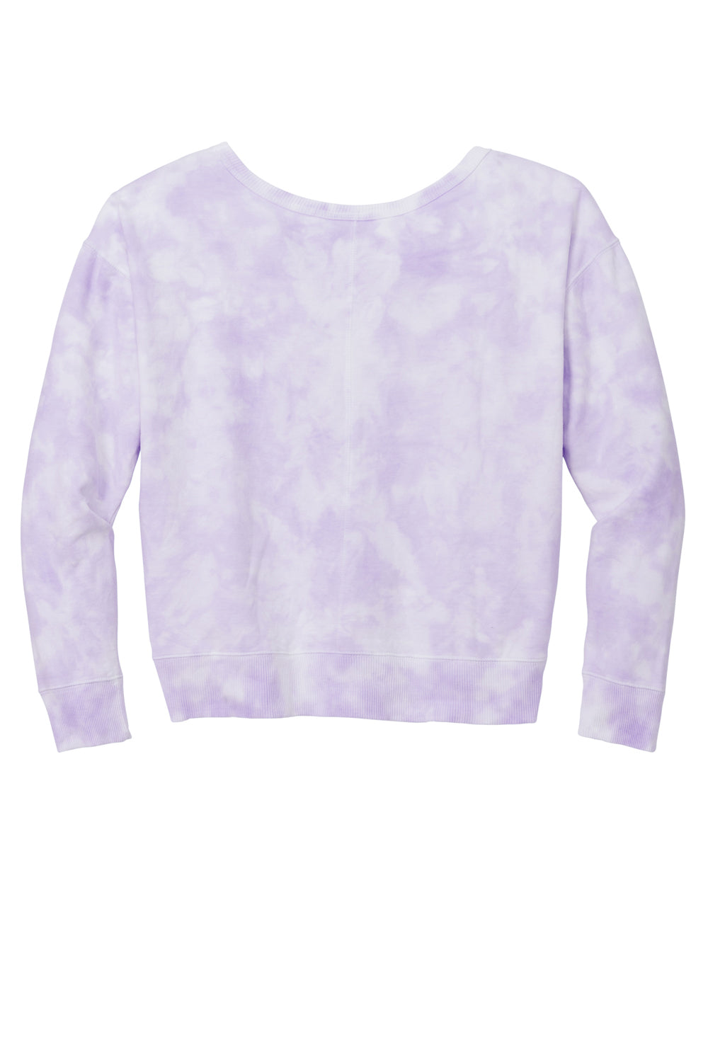 Port & Company LPC140V Womens Beach Wash Tie Dye V-Neck Sweatshirt Amethyst Purple Flat Back