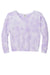 Port & Company LPC140V Womens Beach Wash Tie Dye V-Neck Sweatshirt Amethyst Purple Flat Front