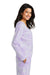 Port & Company LPC140V Womens Beach Wash Tie Dye V-Neck Sweatshirt Amethyst Purple Model Side