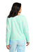 Port & Company LPC140V Womens Beach Wash Tie Dye V-Neck Sweatshirt Cool Mint Green Model Back