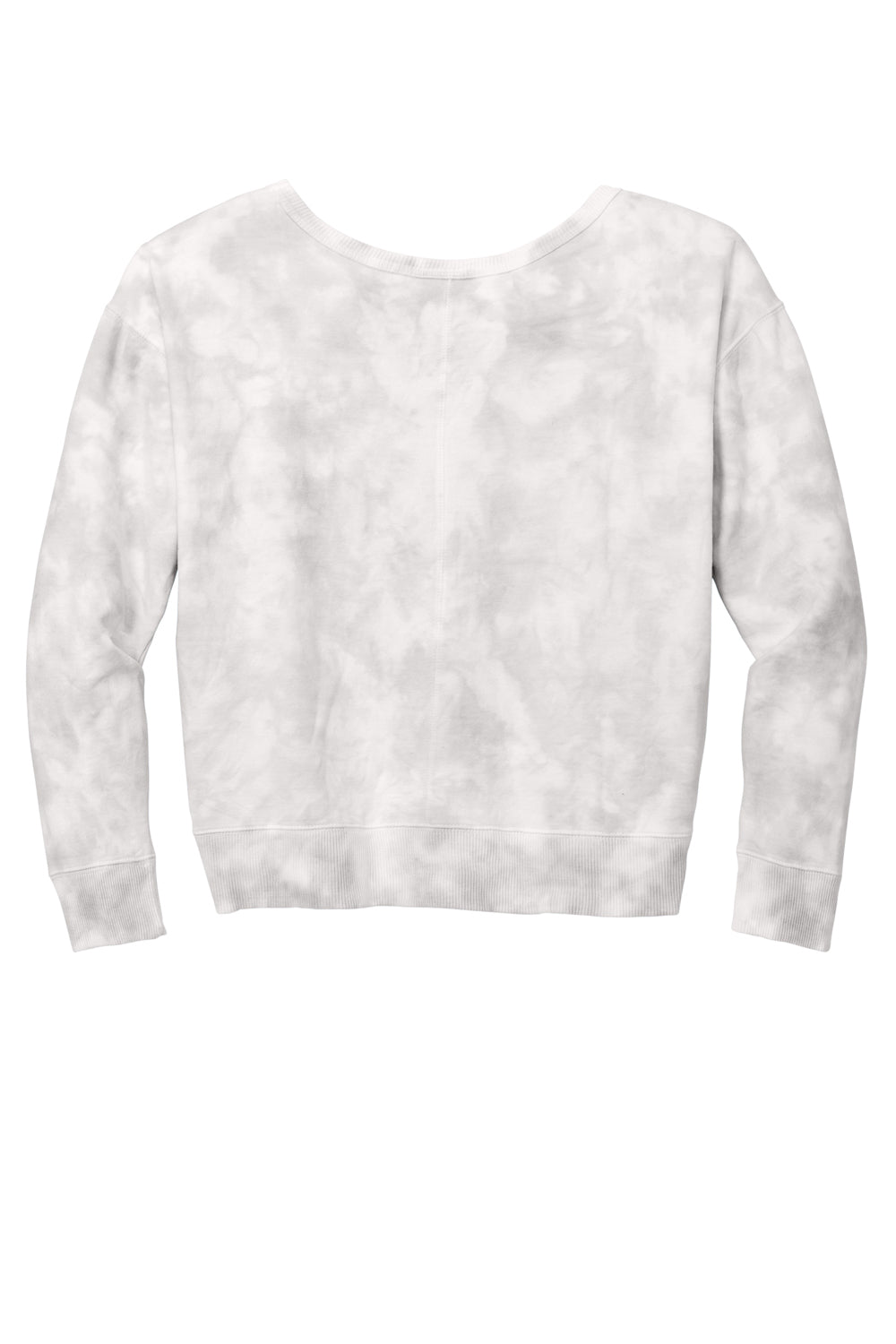 Port & Company LPC140V Womens Beach Wash Tie Dye V-Neck Sweatshirt Dove Grey Flat Back