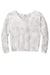 Port & Company LPC140V Womens Beach Wash Tie Dye V-Neck Sweatshirt Dove Grey Flat Front