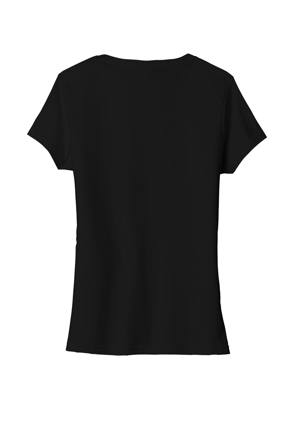 Port & Company LPC330V Womens Short Sleeve V-Neck T-Shirt Black Flat Back