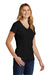 Port & Company LPC330V Womens Short Sleeve V-Neck T-Shirt Black Model 3q