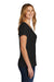 Port & Company LPC330V Womens Short Sleeve V-Neck T-Shirt Black Model Side