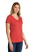 Port & Company LPC330V Womens Short Sleeve V-Neck T-Shirt Heather Bright Red Model 3q