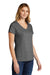 Port & Company LPC330V Womens Short Sleeve V-Neck T-Shirt Heather Graphite Grey Model 3q