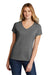 Port & Company LPC330V Womens Short Sleeve V-Neck T-Shirt Heather Graphite Grey Model Front