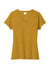 Port & Company LPC330V Womens Short Sleeve V-Neck T-Shirt Heather Ochre Yellow Flat Front