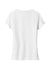 Port & Company LPC330V Womens Short Sleeve V-Neck T-Shirt White Flat Back