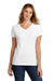 Port & Company LPC330V Womens Short Sleeve V-Neck T-Shirt White Model Front