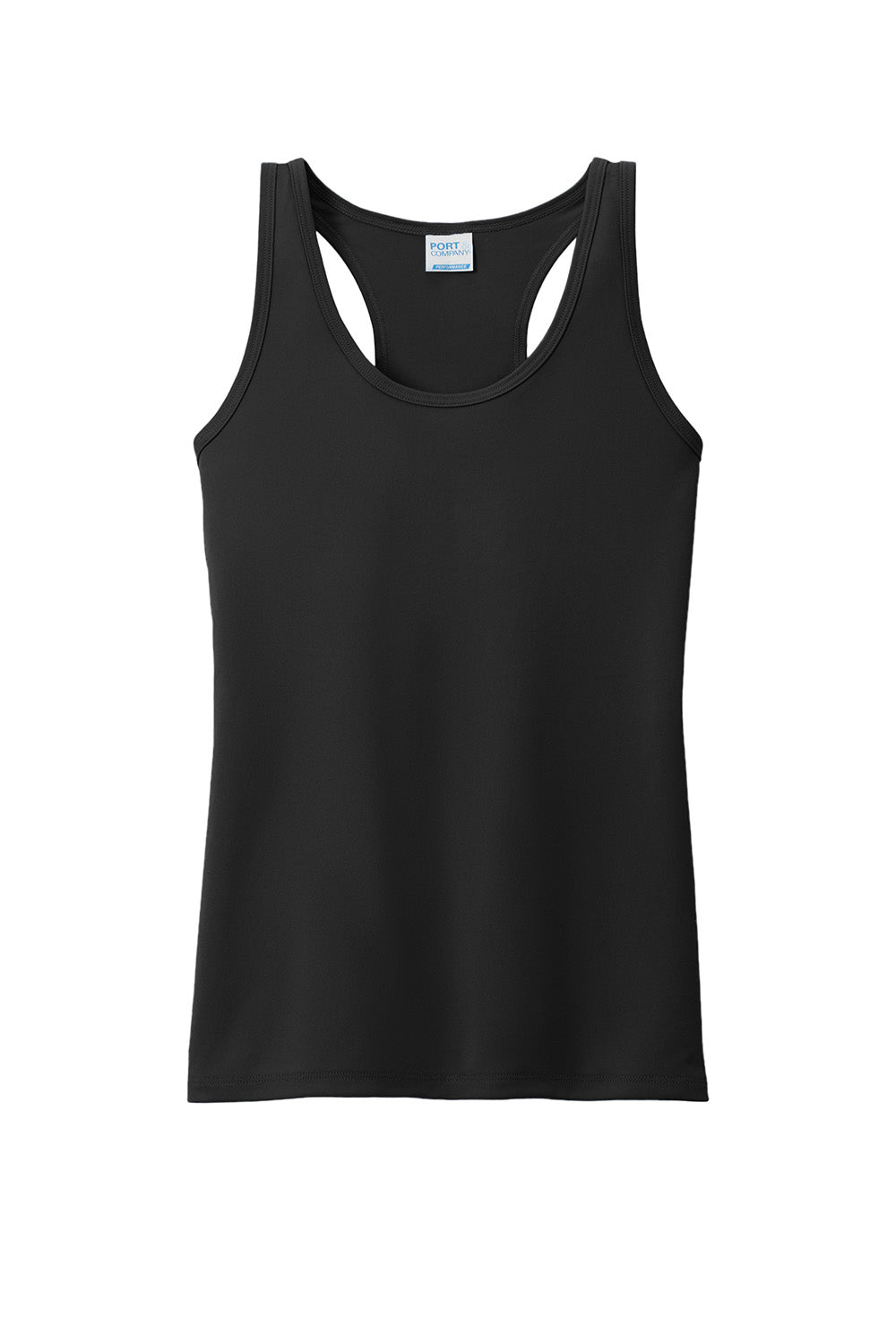 Port & Company LPC380TT Womens Performance Tank Top Jet Black Flat Front