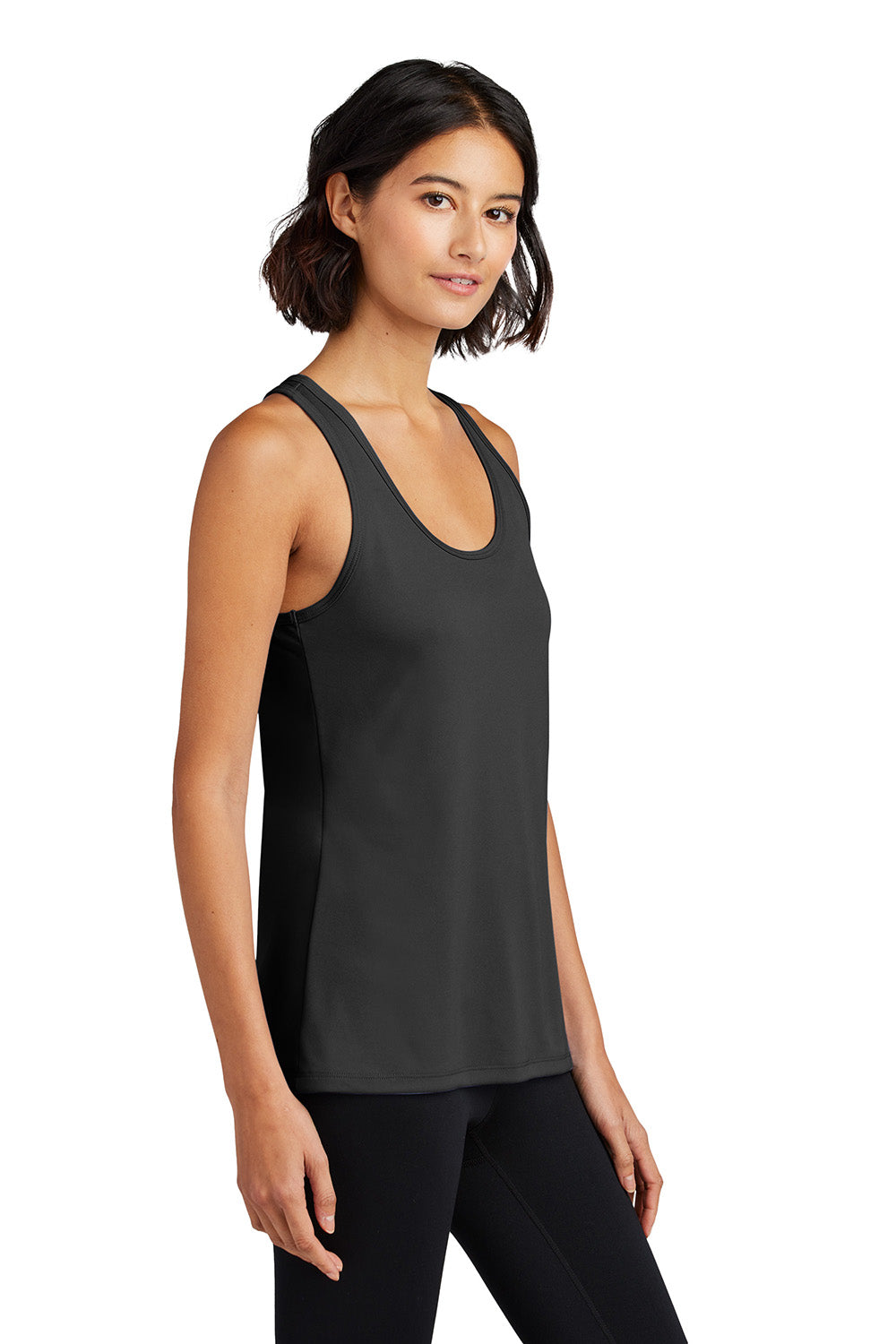 Port & Company LPC380TT Womens Performance Tank Top Jet Black Model Side