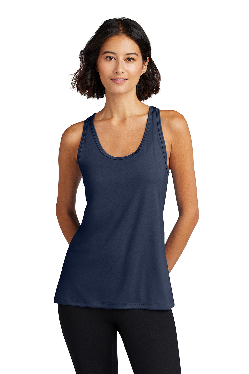 Port & Company LPC380TT Womens Performance Tank Top True Navy Blue Model Front