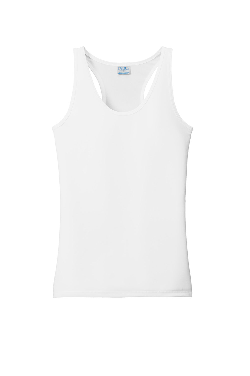 Port & Company LPC380TT Womens Performance Tank Top White Flat Front