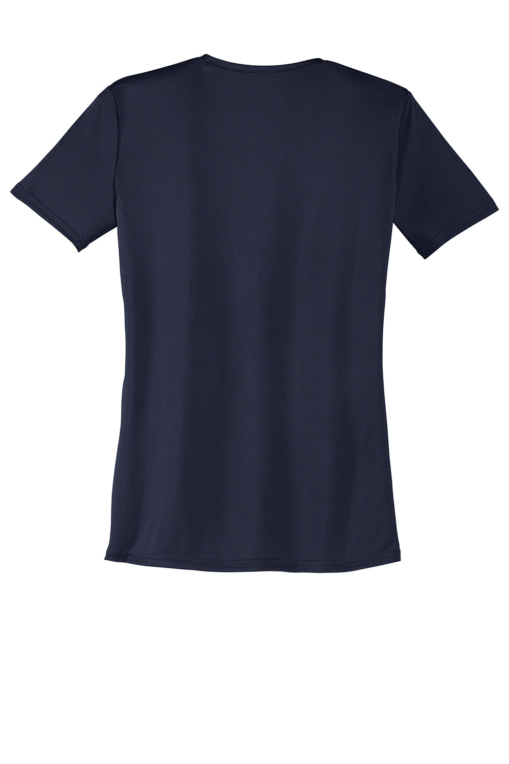 Port & Company LPC380 Womens Dry Zone Performance Moisture Wicking Short Sleeve Crewneck T-Shirt Deep Navy Blue Flat Back