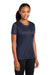 Port & Company LPC380 Womens Dry Zone Performance Moisture Wicking Short Sleeve Crewneck T-Shirt Deep Navy Blue Model 3q